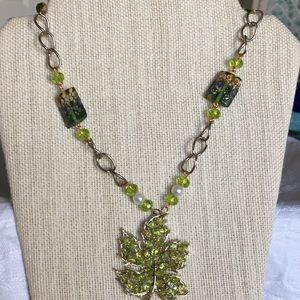Upcycled leaf necklace